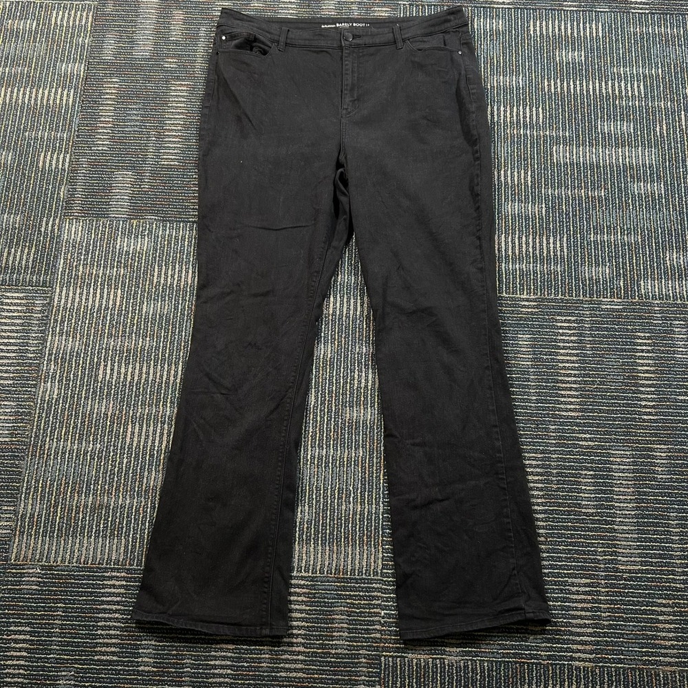 Chico's‎ Barely Boot Jeans Size 3 Tall (16 US) Black Platinum Denim 34" Inseam